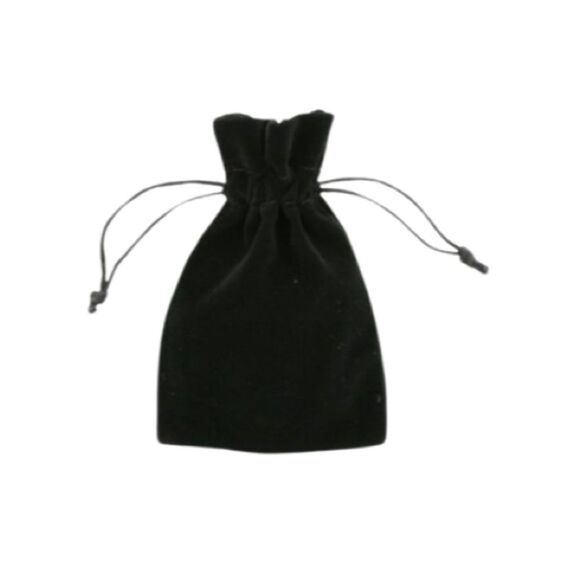 Set of 10 Luxury Velvet Drawstring Bags Pouches.  Black. 3 3/4" high x 3" wide. - Picture 2 of 9